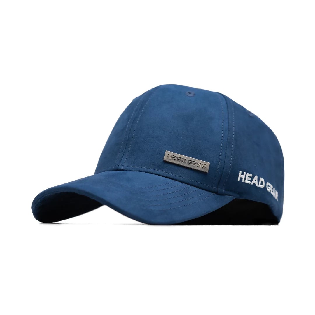 HEAD GEAR NAVY BLUE STRUCTURED RUSTIC METAL PATCH CAP